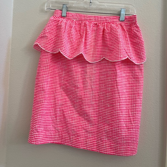 Lilly Pulitzer Dresses & Skirts - Lilly Pulitzer Thyme Scallop Peplum Skirt in the "Fiesta Pretty Pink" Size 4